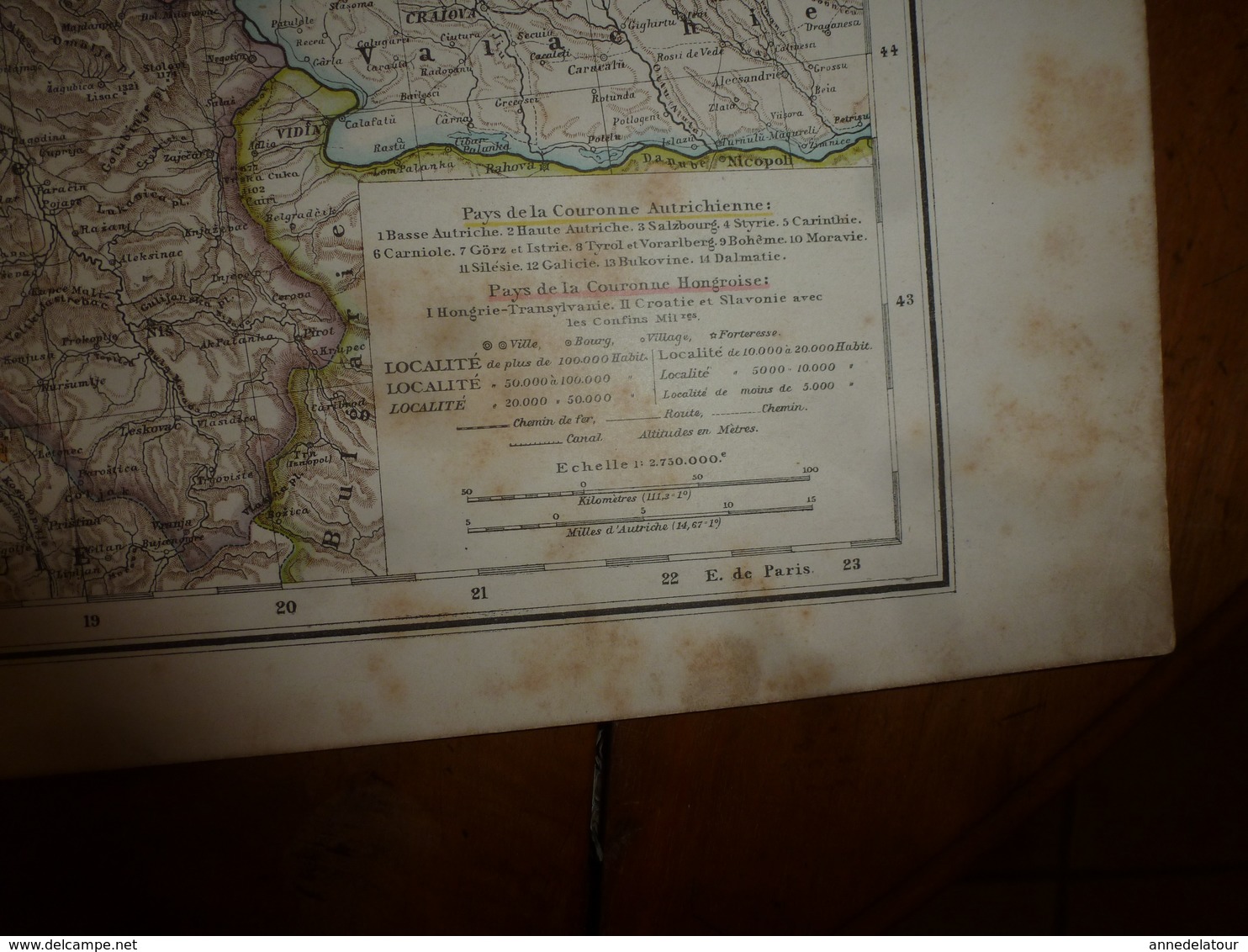 1884 Carte Géographique :Recto (Monarchie Austro-Hongroise) ; Verso (Alpes Franco-Italiennes) , (Hongrie) Etc - Cartes Géographiques