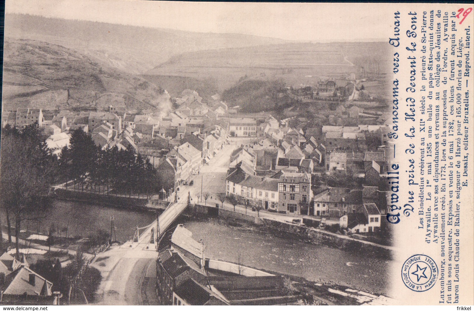 Aywaille Panorama Vers Awan Vue Prise De LaHeid Devant Le Pont - Aywaille