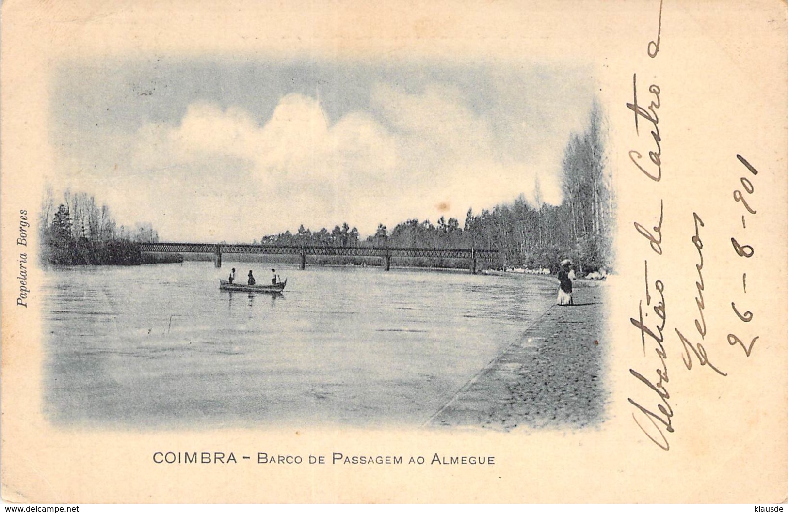 Coimbra - Barco De Passagem Ao Almegue 1901 AKS - Coimbra