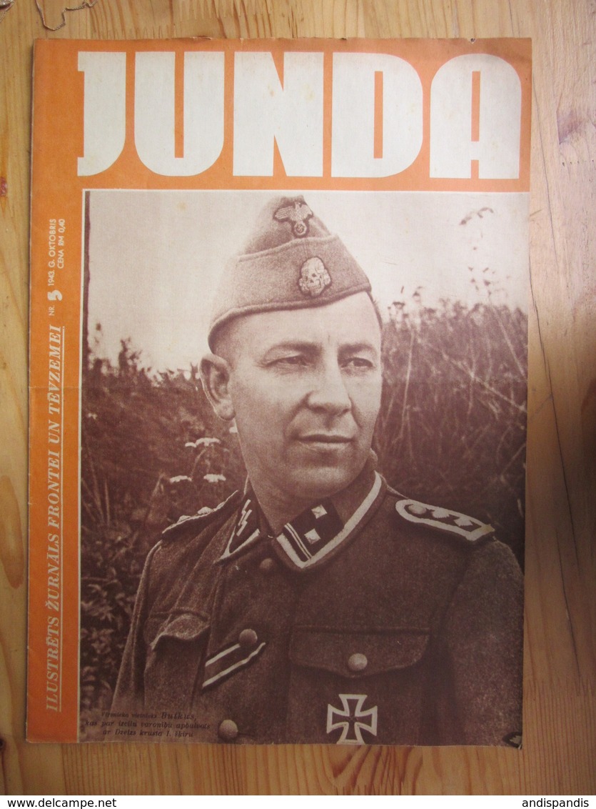 WWII Latvia Waffen SS Man Totenkopf Legion Propaganda Magazine BUTKUS Photo - 1939-45