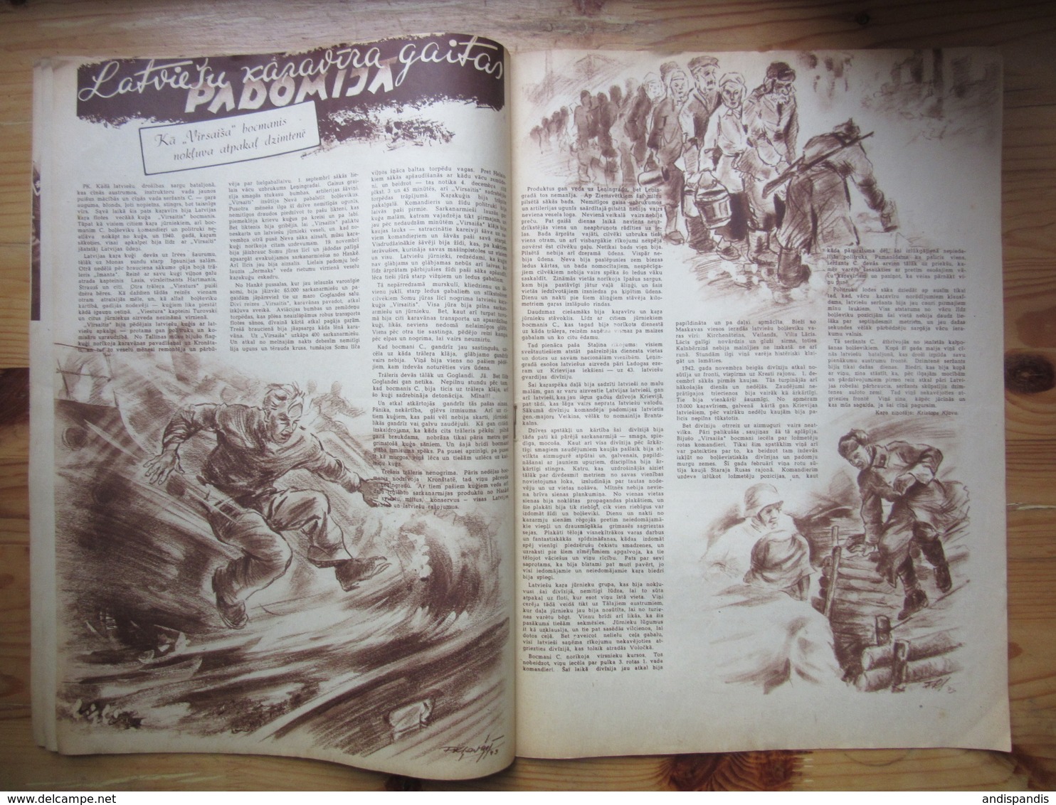 WWII Latvia Waffen SS Man Totenkopf Legion propaganda magazine BUTKUS Photo
