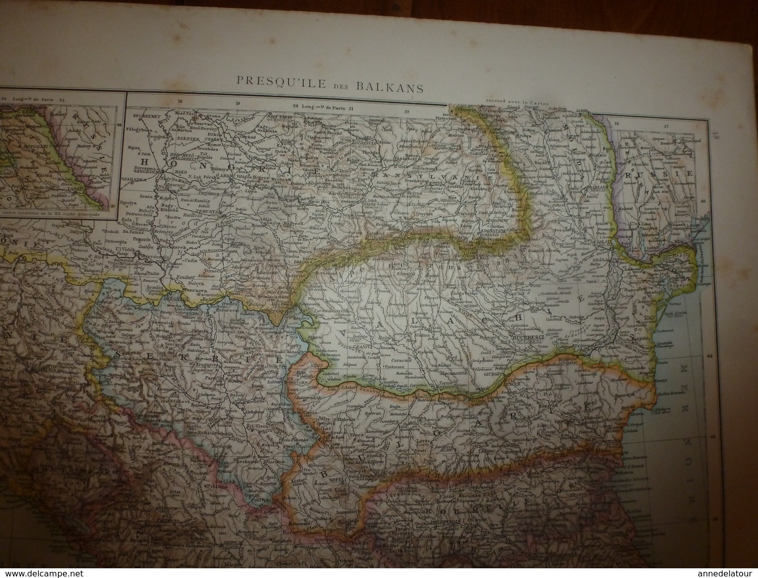 1884 Carte Géographique :Recto (Presqu'île Des Balkans) ; Verso (Grèce, Crète) , (Méditerranée Orientale) Etc - Cartes Géographiques