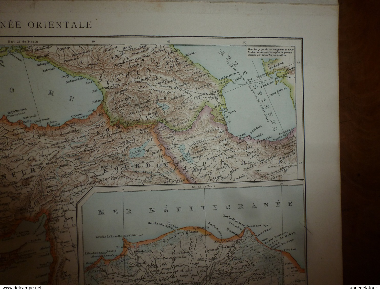 1884 Carte Géographique :Recto (Presqu'île des Balkans) ; Verso (Grèce, Crète) , (Méditerranée orientale) etc