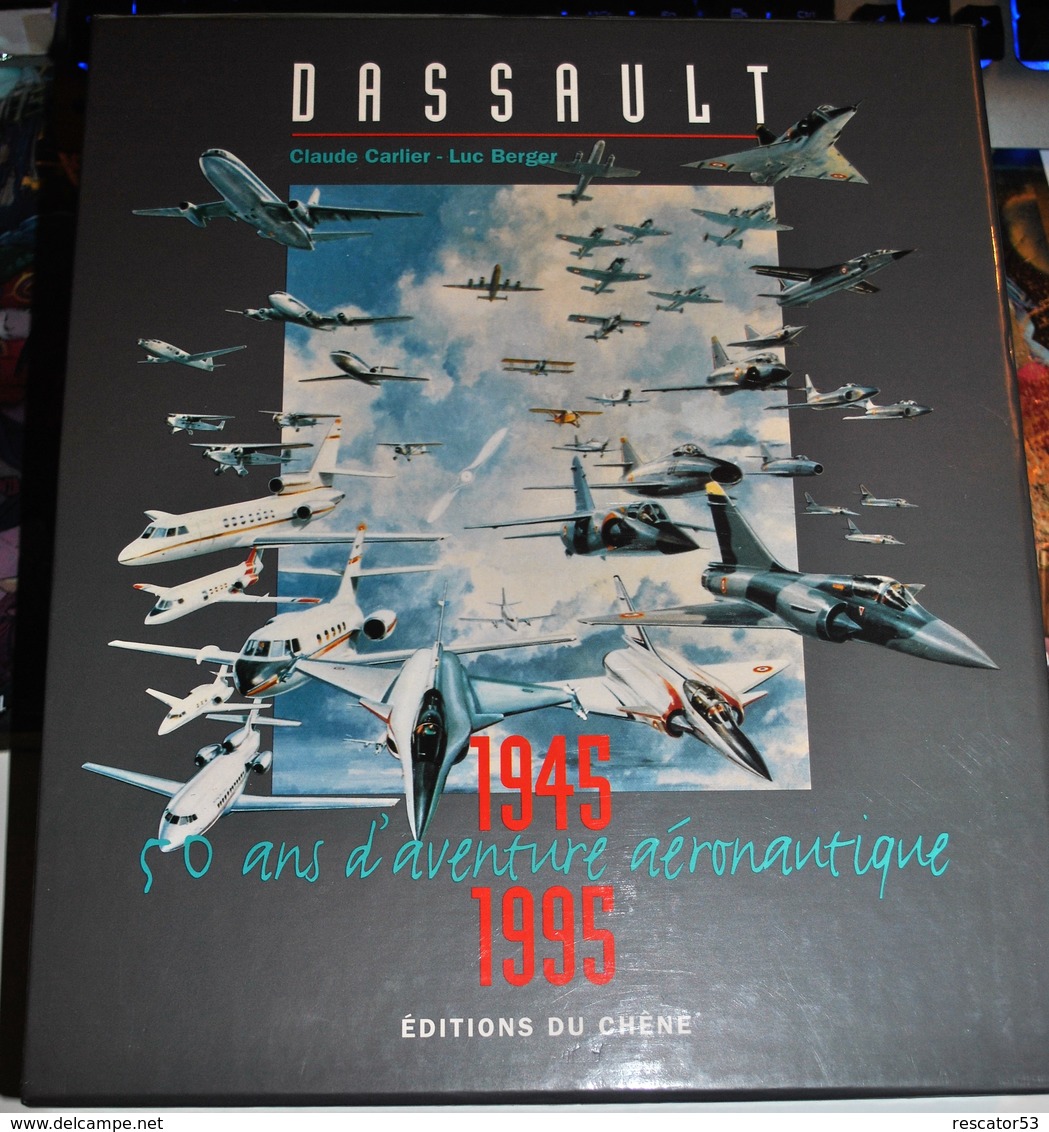 Rare Coffret Double Livres Dassault 50 Ans D'aventure Aéronautique 1945-1995 - 1939-45