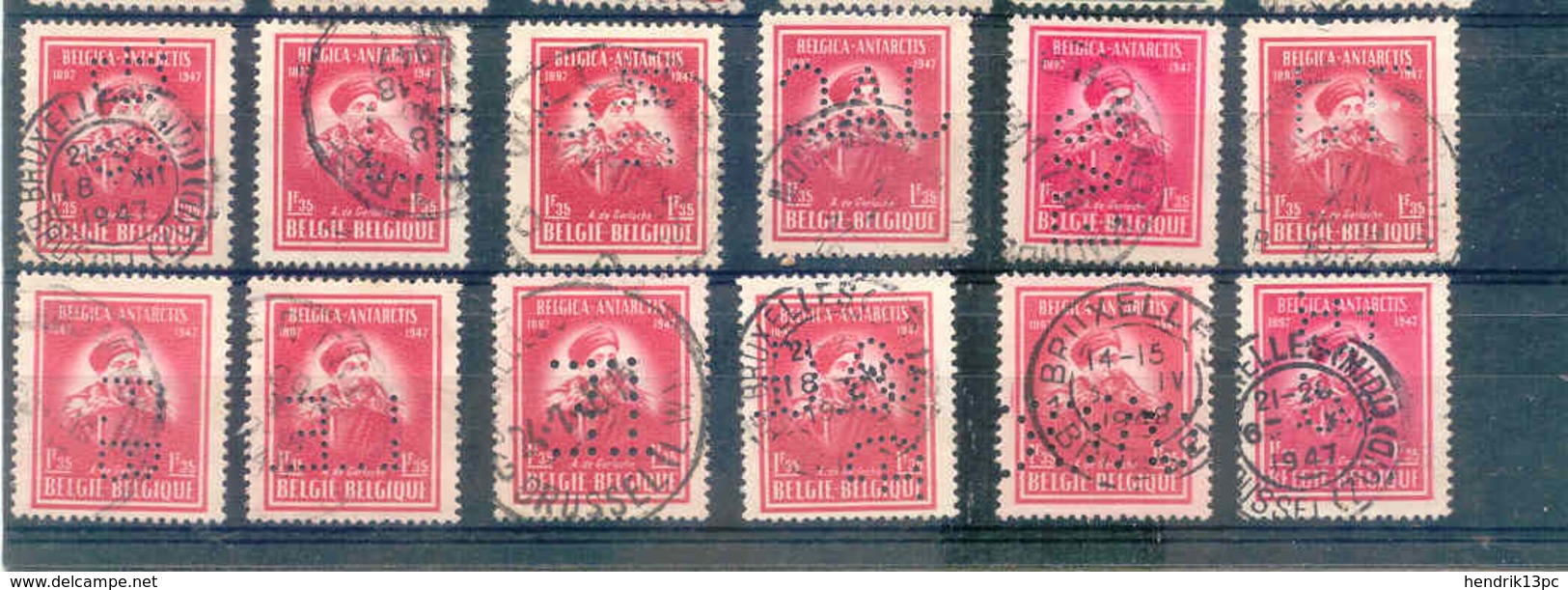 C048 -België  Gestempeld  Met Perforatie 's  12 Stuks ( Perfo ) - 1934-51
