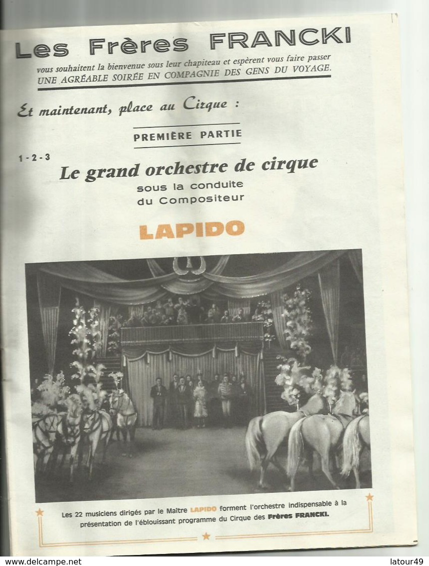 PROGRAME CIRQUE FRANCKI   1964  ACHILLE ZAVATTA  22 PAGES - Programmes