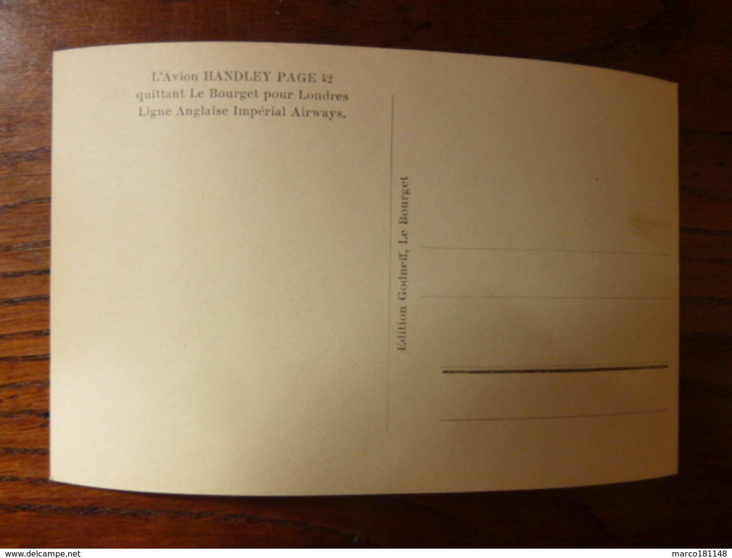 L'Avion HANDLEY PAGE 42 Quittant Le Bourget Pour Londres - Ligne Anglaise Impérial Airways - Autres & Non Classés