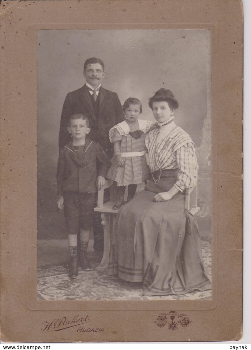 HRV210 ~  CROATIA,  ABBAZIA ~   CDV,  CABINET PHOTO  ~  NOBLE FAMILY  ~  20,5 Cm X 11  ~  PHOTO  PORKERT - Alte (vor 1900)