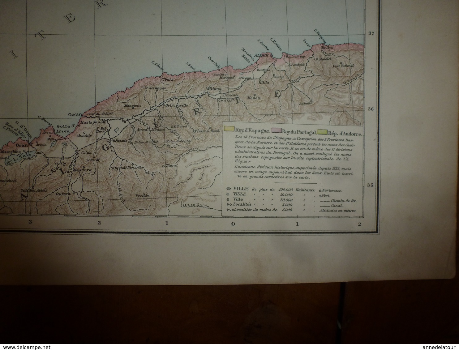 1884 Carte Géographique :Recto (Espagne Et Portugal) ; Verso (Méditerranée Occidentale) Et (Itale Du Sud) Etc - Cartes Géographiques