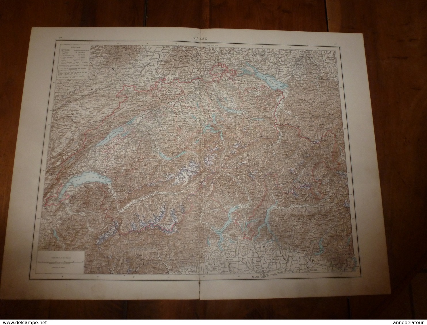 1884 Carte Géographique :     Recto (SUISSE) ;    Verso (Suède Et Norvège) Et (Itale Du Nord) Etc - Geographical Maps