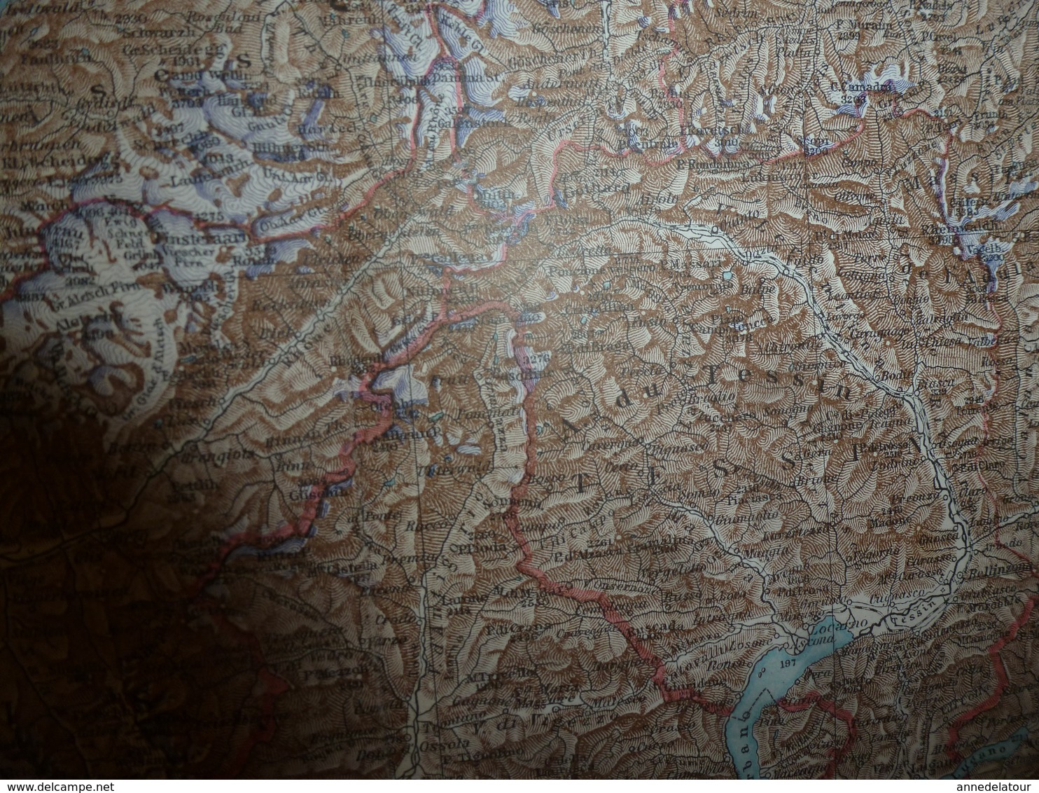 1884 Carte Géographique :     Recto (SUISSE) ;    Verso (Suède et Norvège) et (Itale du Nord) etc