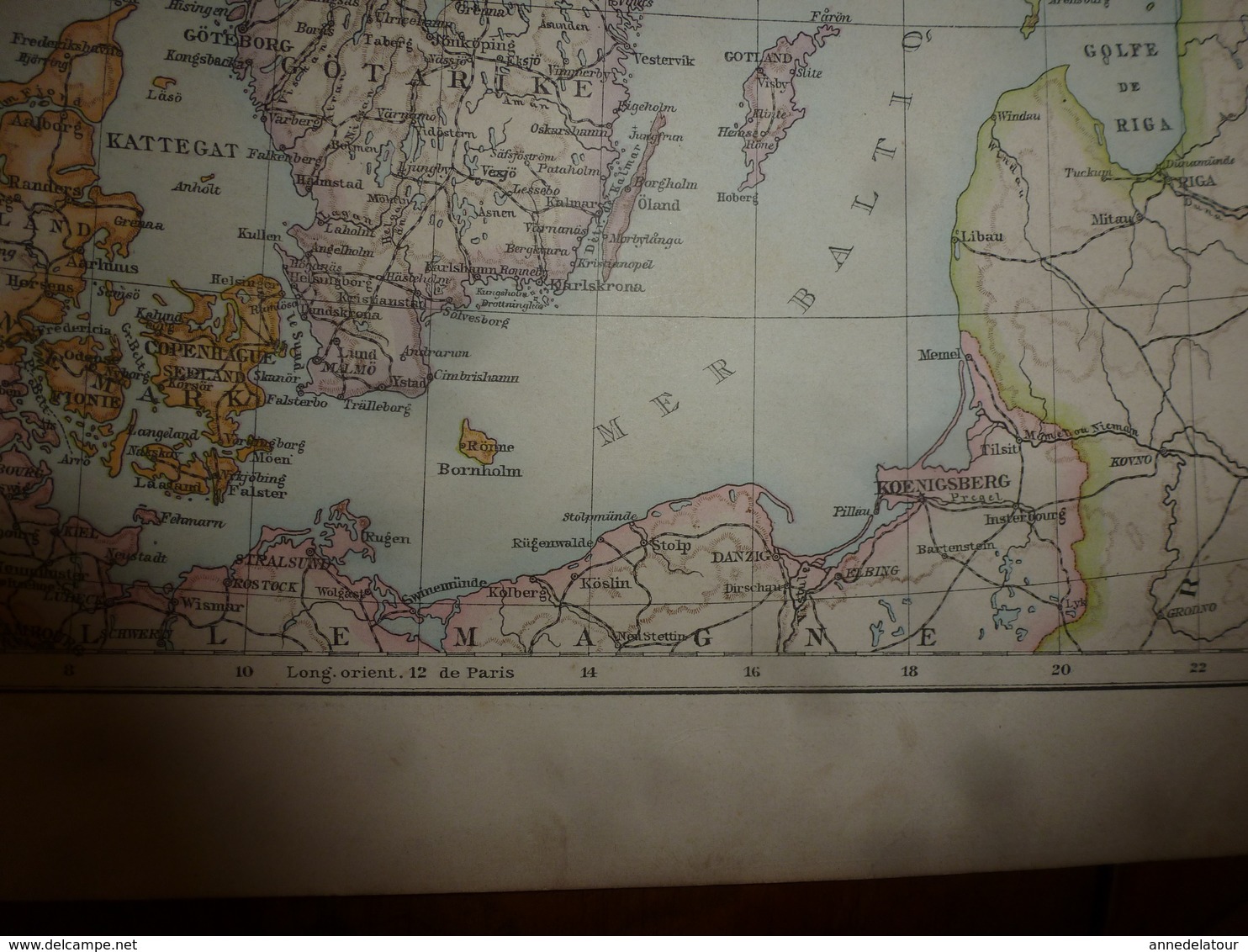 1884 Carte Géographique :     Recto (SUISSE) ;    Verso (Suède et Norvège) et (Itale du Nord) etc