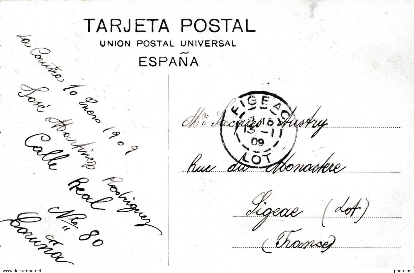 Carte Postale :  La Coruna  (Espagne Galicia )  Cuartel De Lfonso XII   1909  Internacional Express  Rara - La Coruña