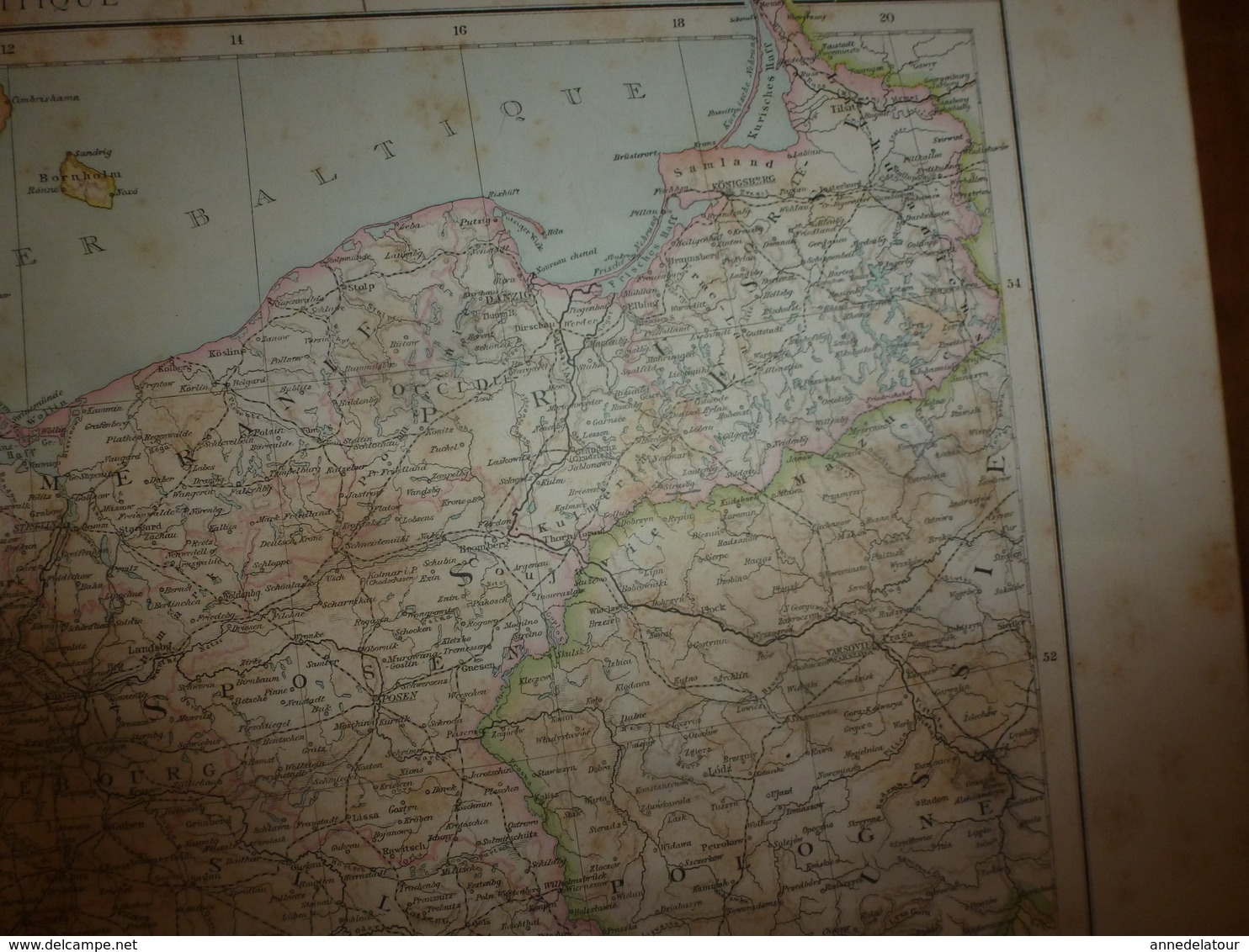 1884 Carte Géographique : Recto (ALLEMAGNE Politique) ;  Verso (DANNEMARK Et ISLANDE) Et (BELGIQUE Et LUXEMBOURG) Etc - Cartes Géographiques