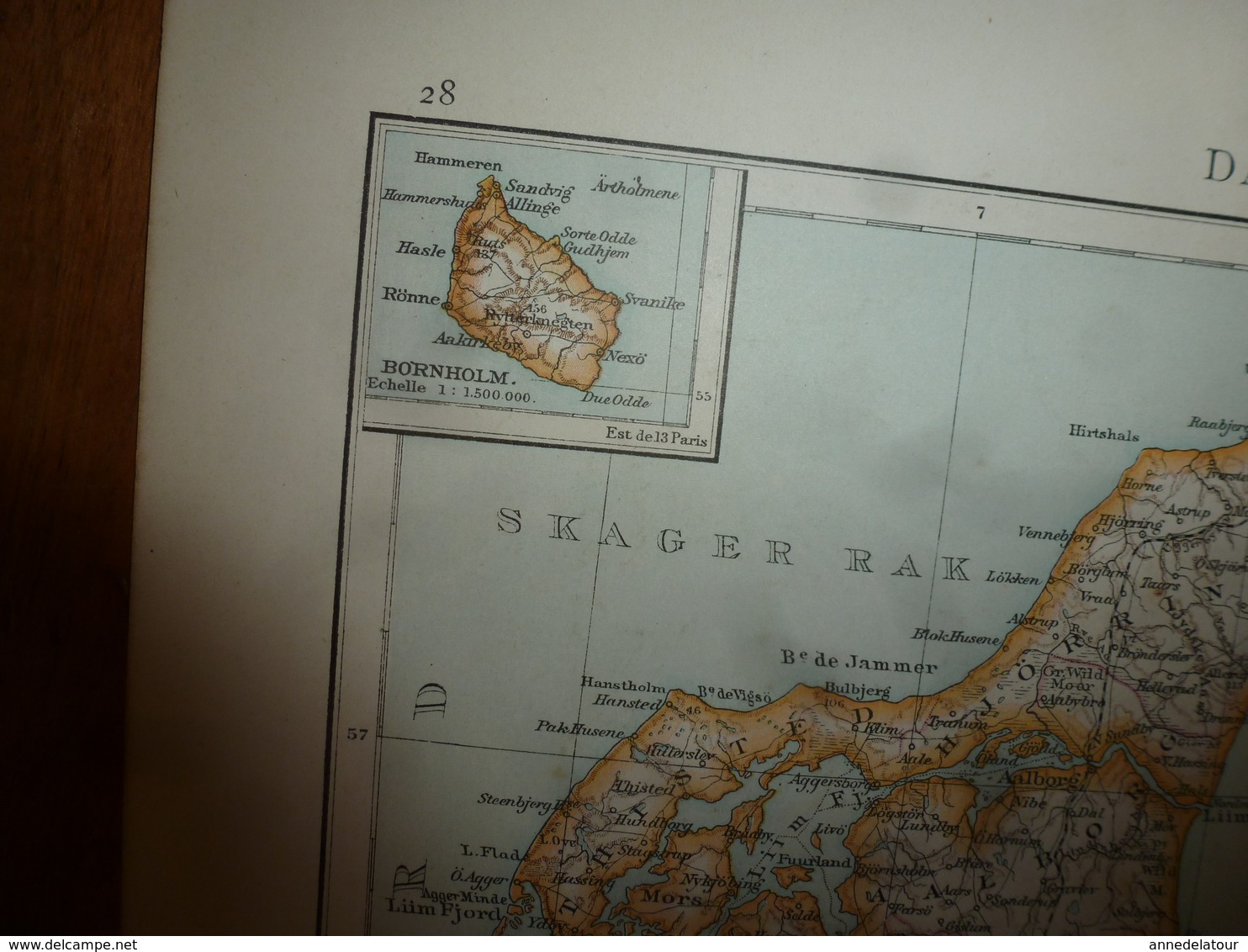 1884 Carte Géographique : Recto (ALLEMAGNE politique) ;  Verso (DANNEMARK et ISLANDE) et (BELGIQUE et LUXEMBOURG) etc