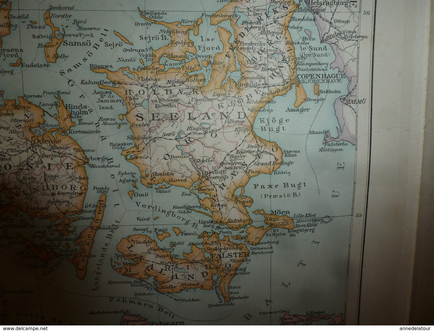 1884 Carte Géographique : Recto (ALLEMAGNE politique) ;  Verso (DANNEMARK et ISLANDE) et (BELGIQUE et LUXEMBOURG) etc