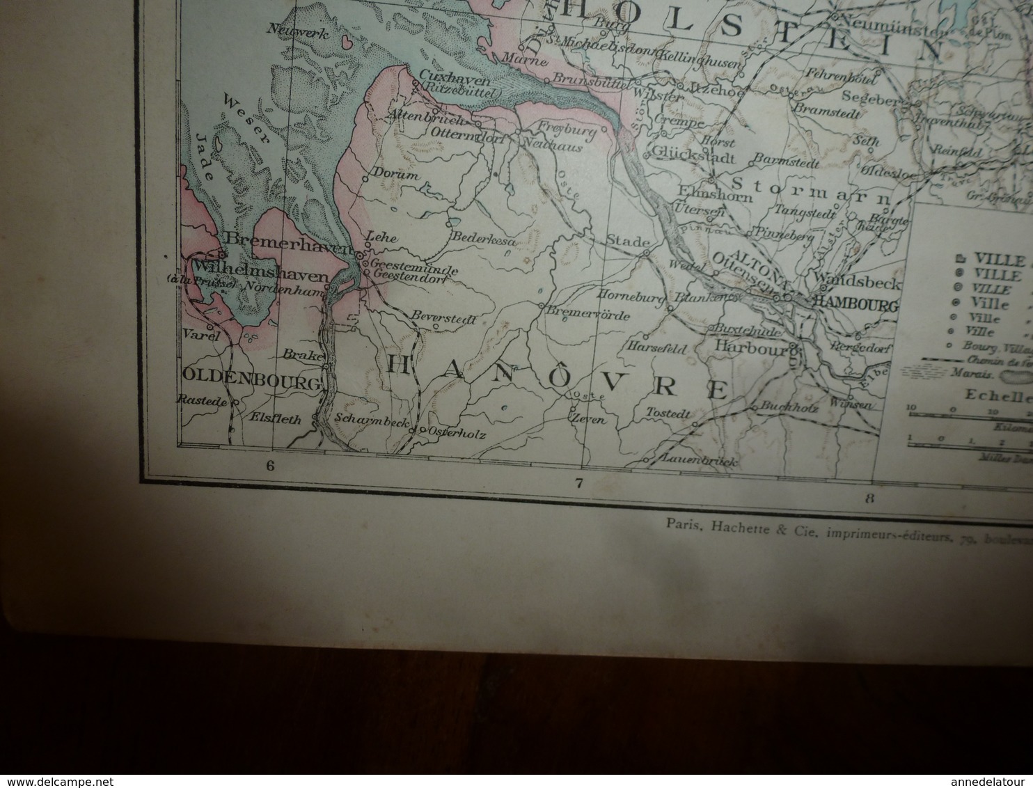 1884 Carte Géographique : Recto (ALLEMAGNE politique) ;  Verso (DANNEMARK et ISLANDE) et (BELGIQUE et LUXEMBOURG) etc