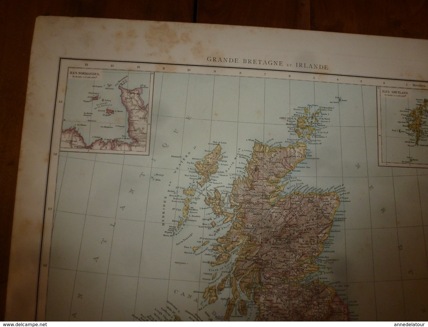 1884 Carte Géographique : Recto (GRANDE BRETAGNE Et IRLANDE) ;  Verso (PAYS-BAS) Et (FRANCE Du Sud-Est Dont CORSE ) Etc - Cartes Géographiques