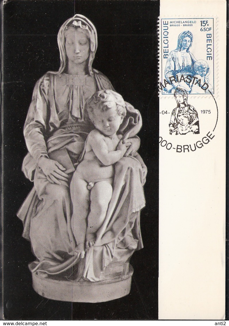 Belgium 1975 Culture: Madonna Of Bruges, Sculpture By Michelangelo Buonarroti (1475-1564), Mi 1813, MK - Storia Postale