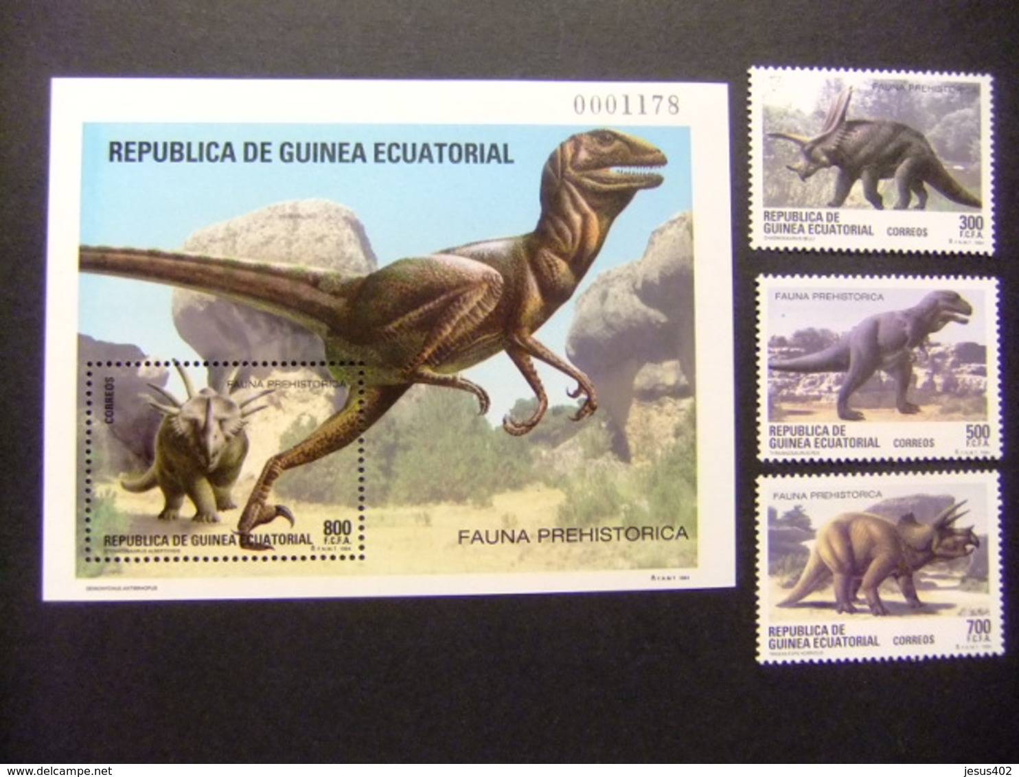 Guinea Ecuatorial Fauna Prehistorica Dinosaurios1994 Yvert 182 / 185 ** MNH - Guinea Ecuatorial