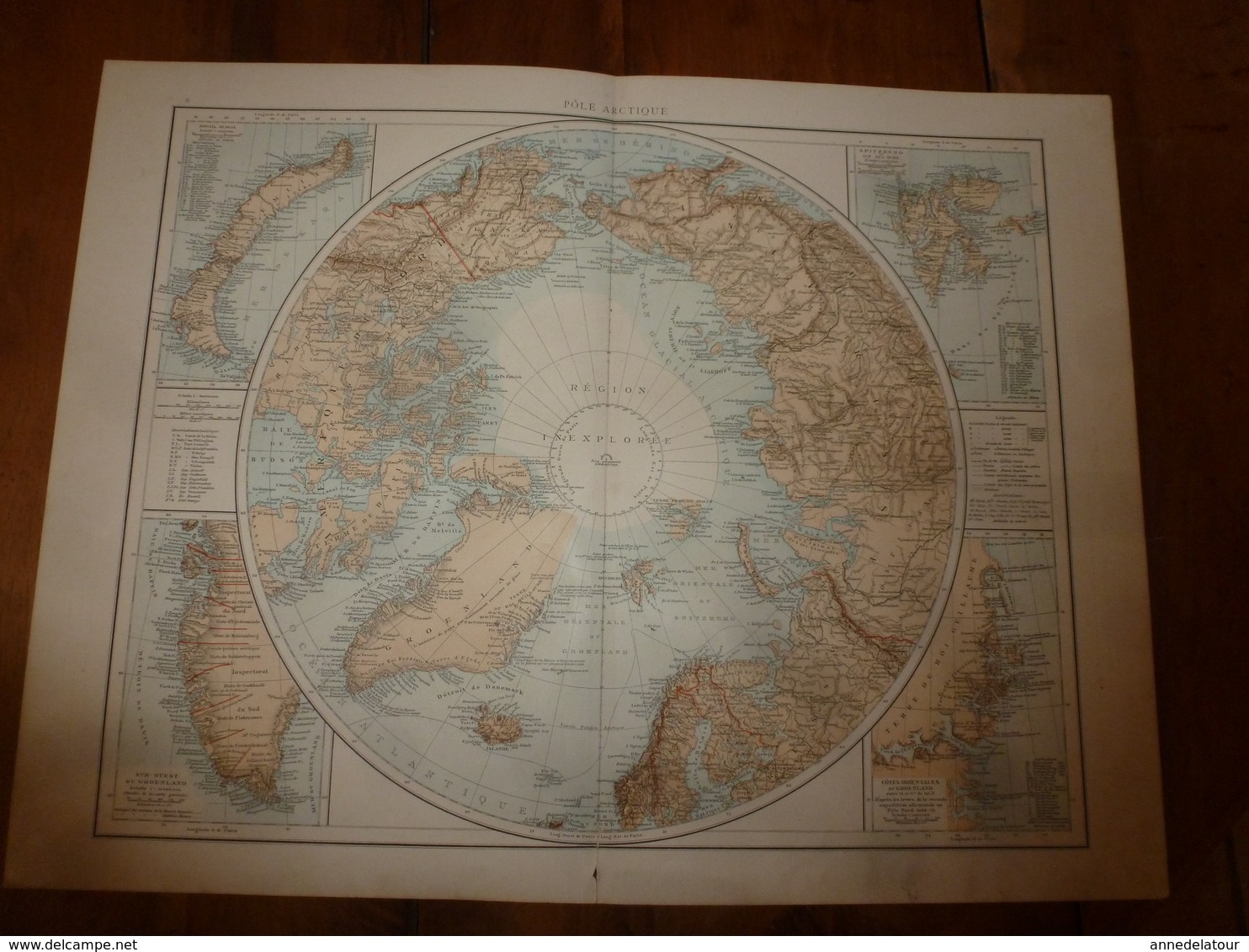 1884 Carte Géographique :Recto (PÔLE Arctique Et SPITZBERG); Verso (OCEAN Antarctique Et Polynésie) Etc - Cartes Géographiques