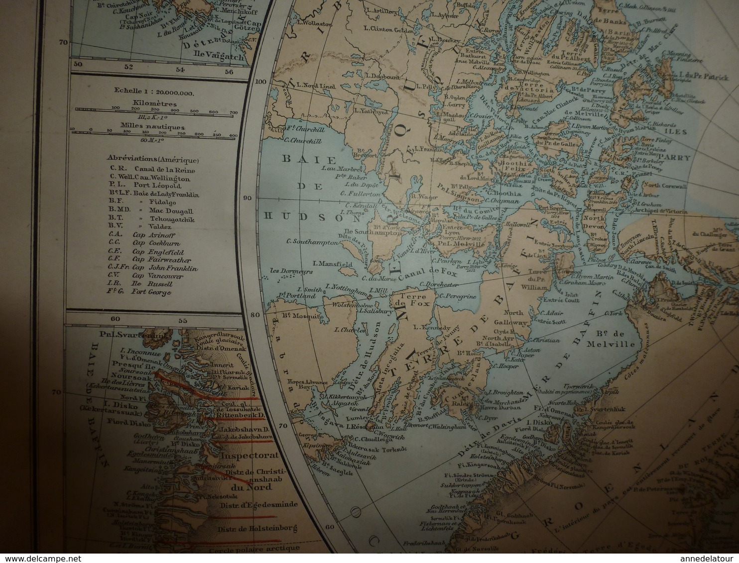1884 Carte Géographique :Recto (PÔLE Arctique et SPITZBERG); Verso (OCEAN Antarctique et Polynésie) etc