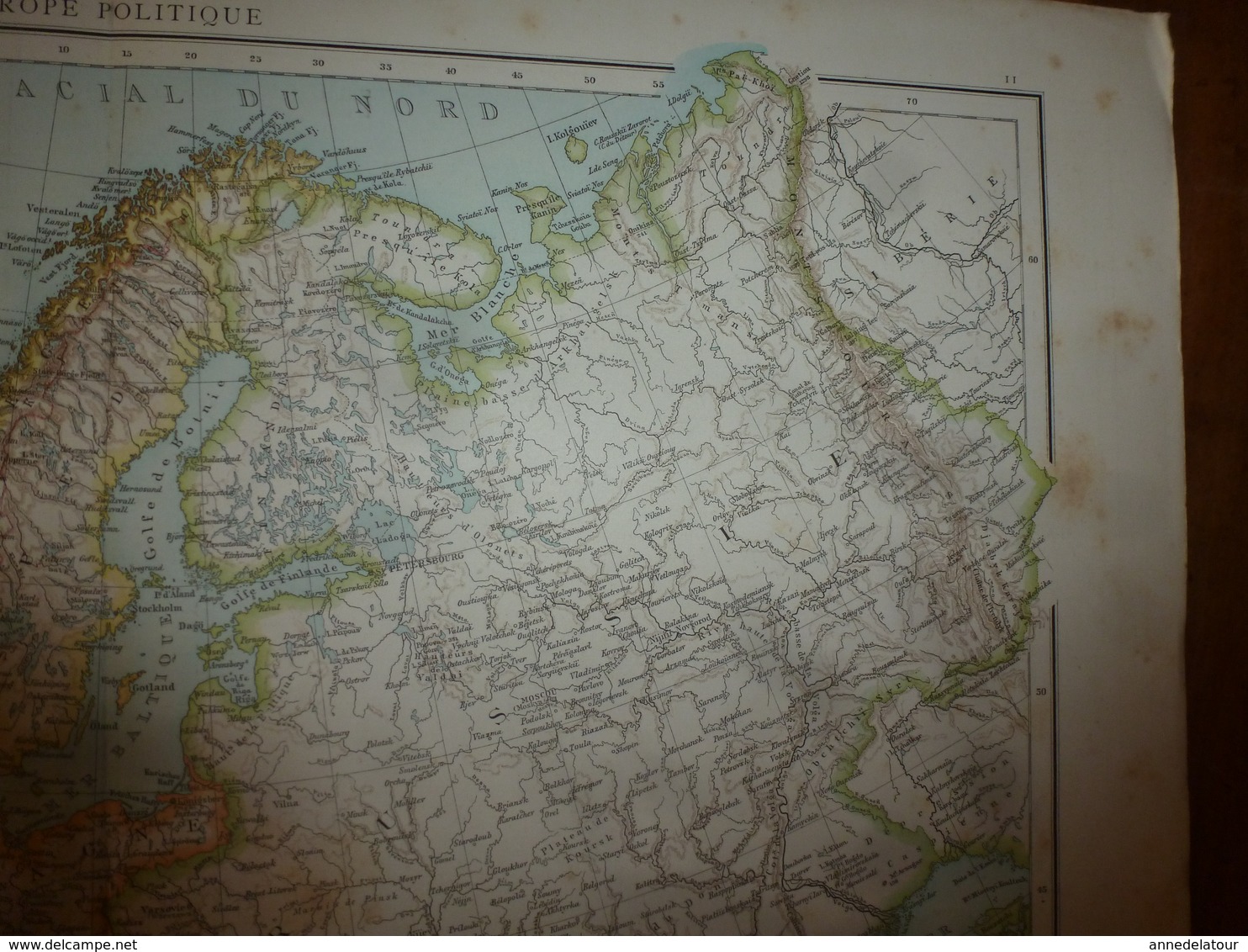 1884 Carte Géographique :Recto (EUROPE Polit); Verso (Gd OCEAN ,TAHITI-MOOREA-MARQUISES) (AUSTRALIE,EUROPE Ph Et Hypsom - Cartes Géographiques