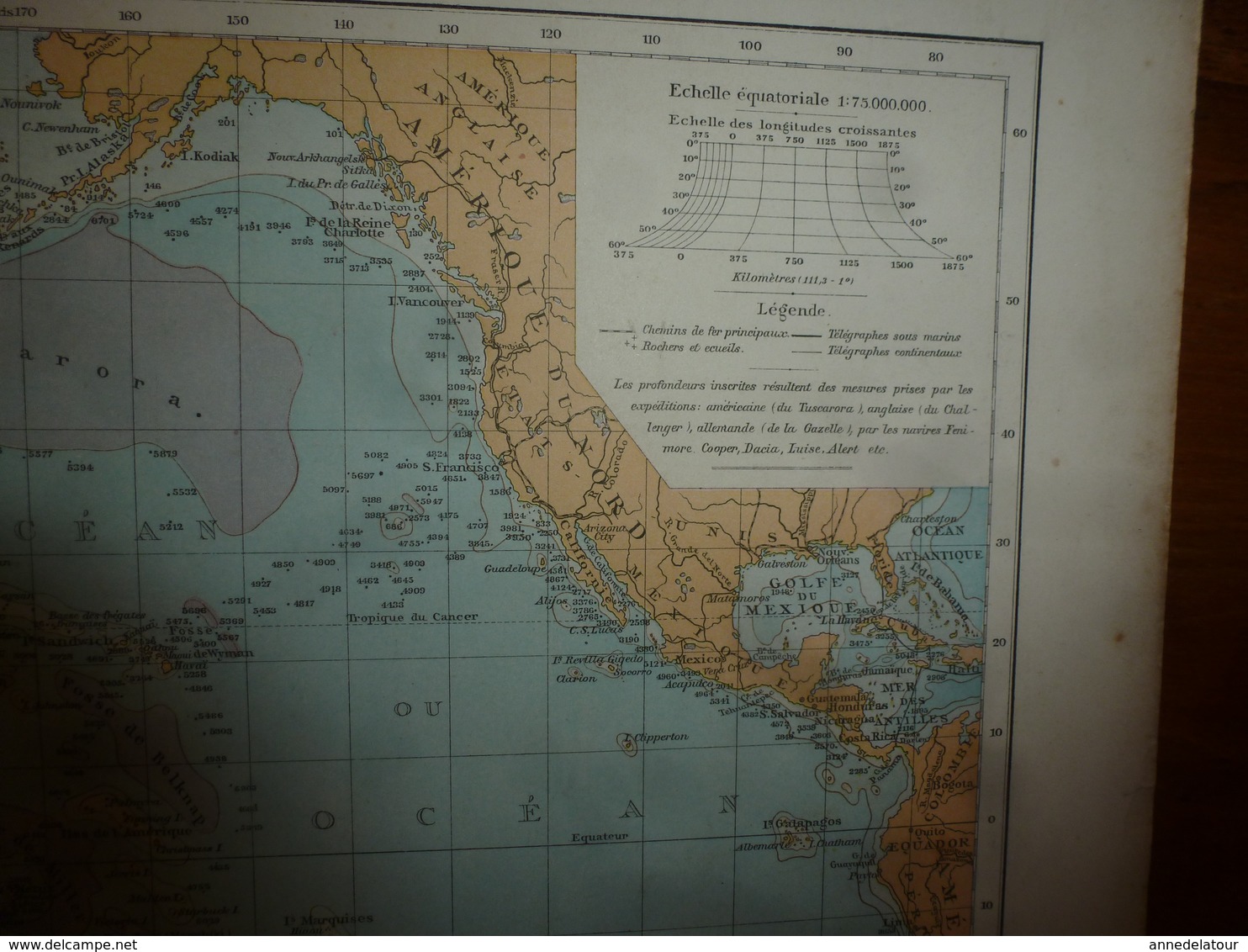 1884 Carte Géographique :Recto (EUROPE polit); Verso (Gd OCEAN ,TAHITI-MOOREA-MARQUISES) (AUSTRALIE,EUROPE Ph et Hypsom