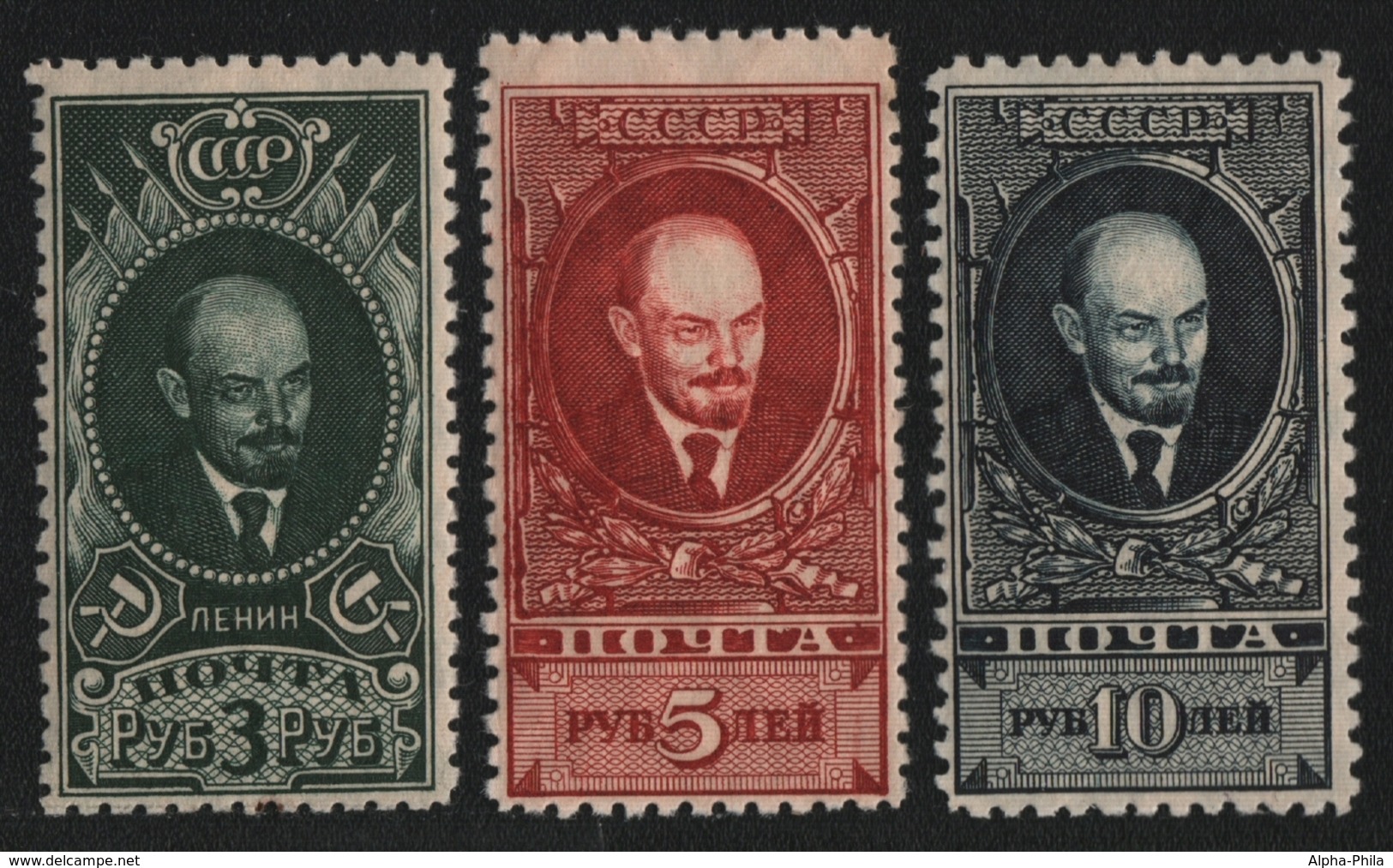 Russia / Sowjetunion 1928 - Mi-Nr. 358-360 A * - MH - Gez. 10 1/2 - Lenin (II) - Unused Stamps