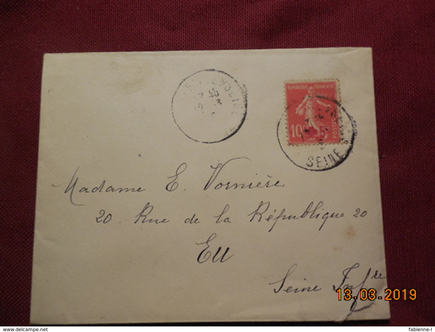 Lettre De 1914 A Destination De Eu Avec Croix Rouge - Lettres & Documents