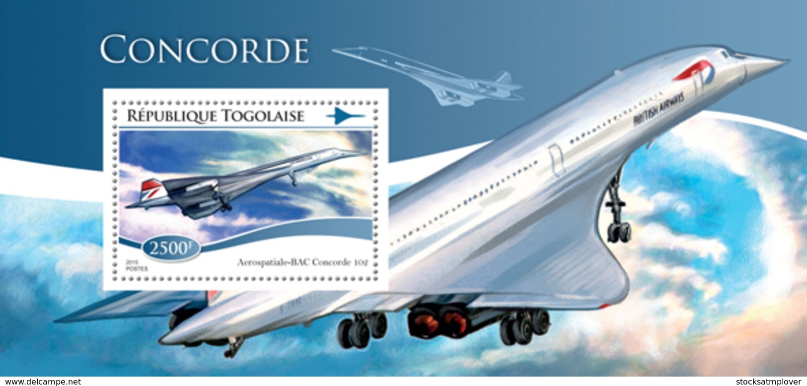 Togo 2015  Concorde, Airplane - Togo (1960-...)