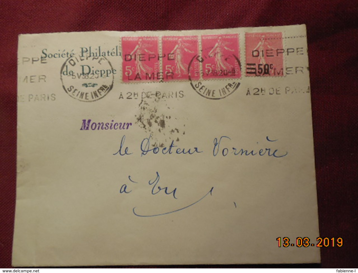 Lettre De 1938 A Destination De Eu - Lettres & Documents