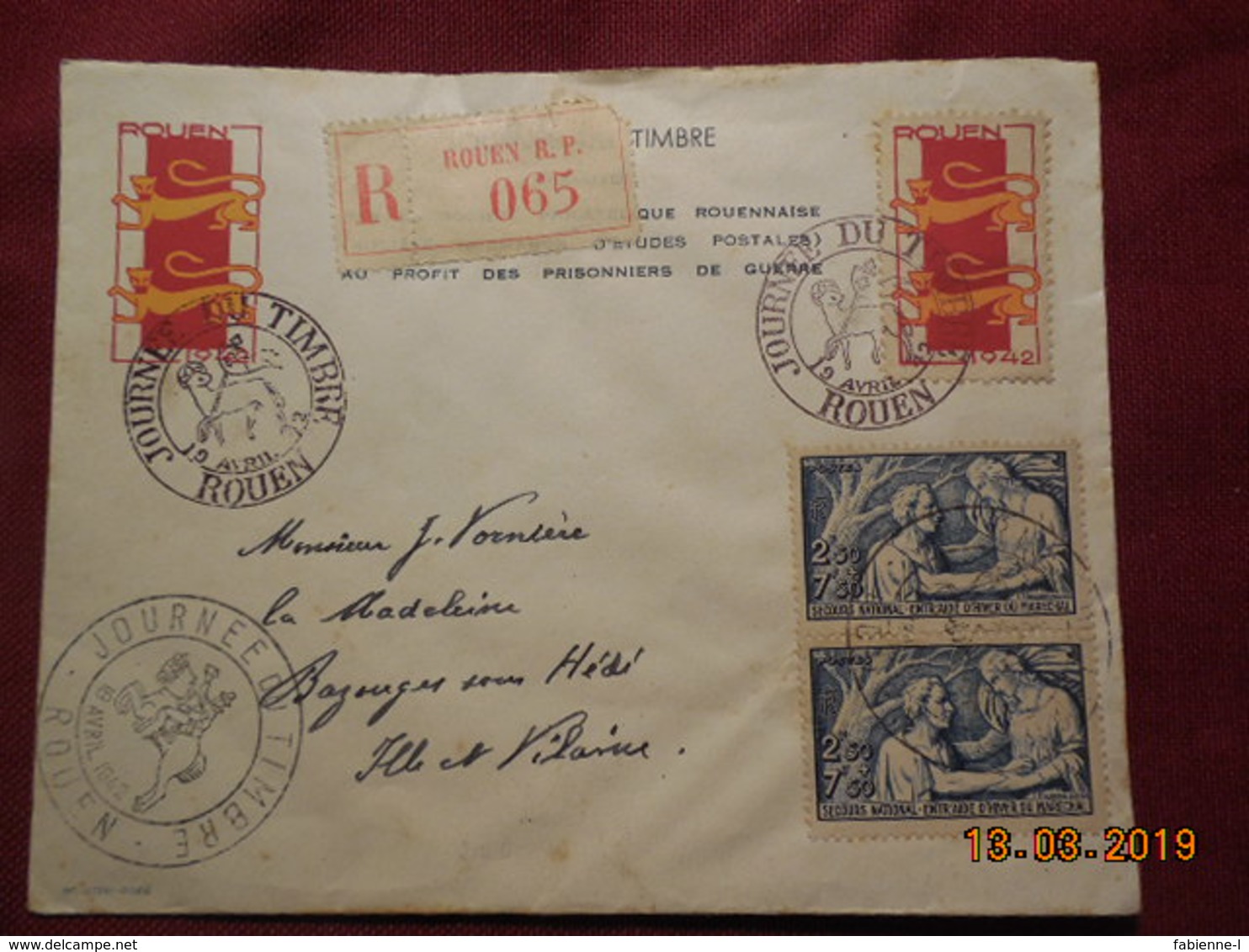 Lettre De 1942 A Destination De Bazouges Sous Hédé. En Recommandé - Lettres & Documents