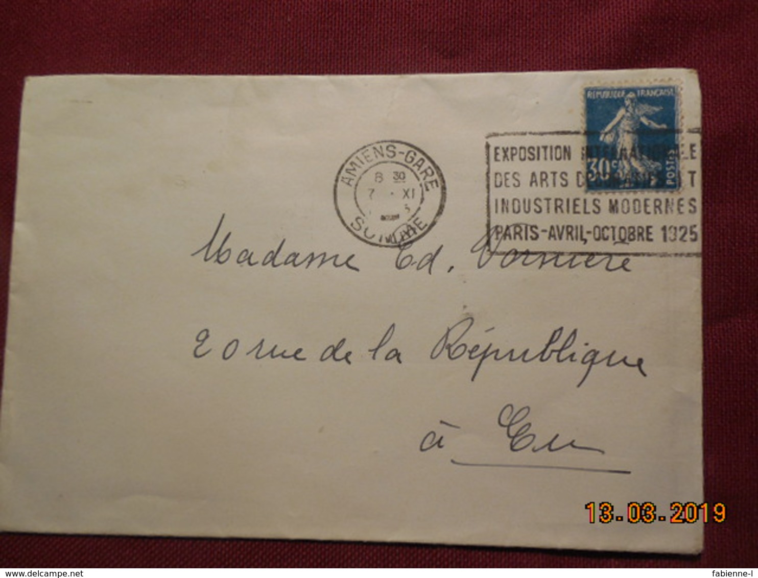 Lettre De 1925 A Destination De Eu (cachet Exposition) - Lettres & Documents