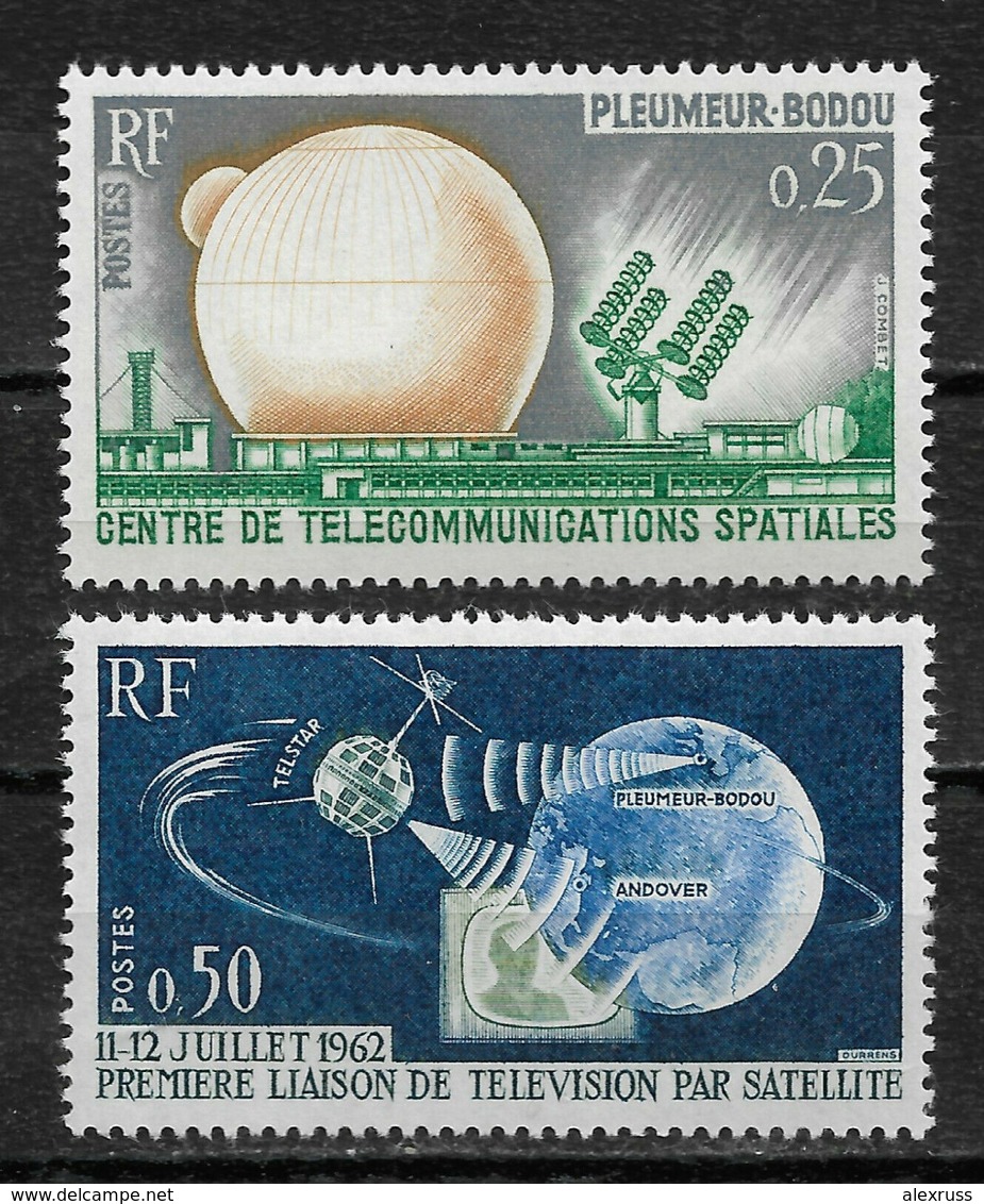 France 1962 Space, Telstar Satellite, Sc # 1047-48,VF MNH** (FR-1) - Europe