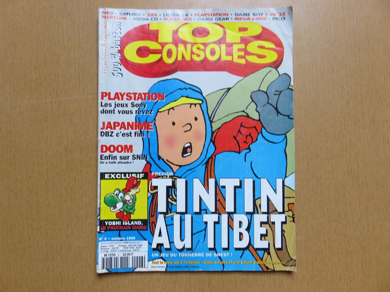 INTROUVABLE Magazine TOP Consoles TINTIN AU TIBET ! VINTAGE Playstation Japanime Doom Street Fighter Dragon Ball Z Kong - Autres & Non Classés