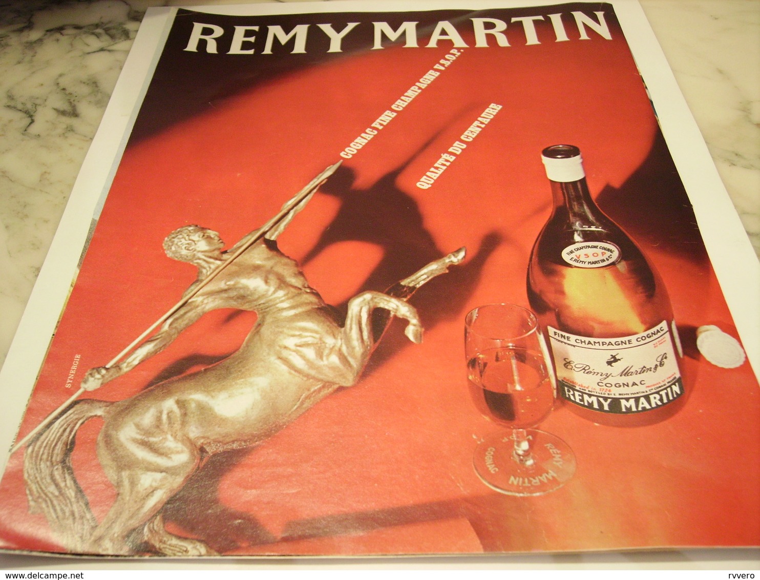 ANCIENNE PUBLICITE QUALITE DE CENTAURE COGNAC REMY MARTIN 1965 - Pubblicitari