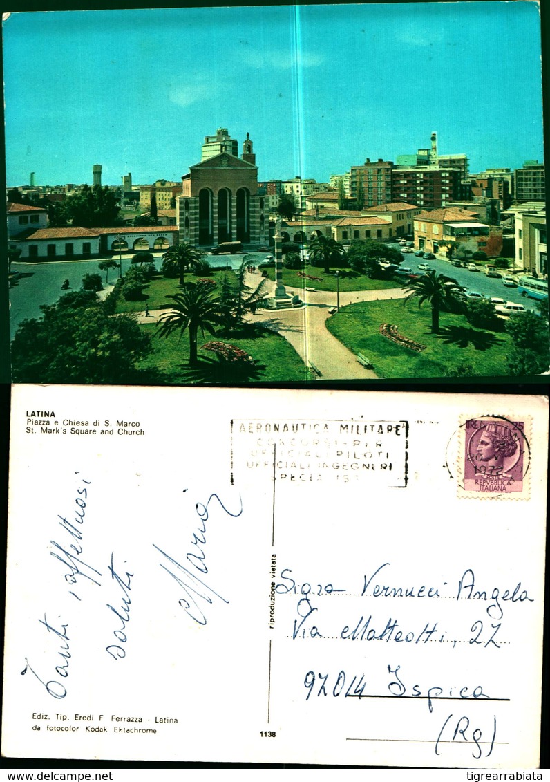 11913a)cartolina - Latina-piazza Chiesa Di San Marco Ediz.tip.eredi F.ferrazza - Latina