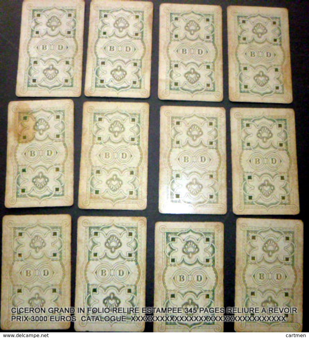 ASTROLOGIE CARTES A JOUER DIVINATOIRES TAROT VOYANCE CARTOMANCIE 12 CARTES DEPAREILLEES ANCIENNES 1900 ? - Cartes à Jouer Classiques