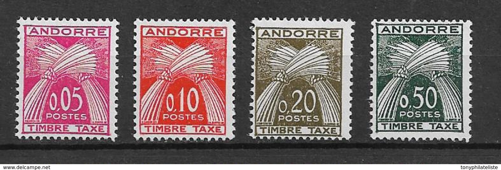 Andorre  Francais  Taxes De 1961  N°42 A 45    Neuf ** Parfait Cote 70€ - Nuovi