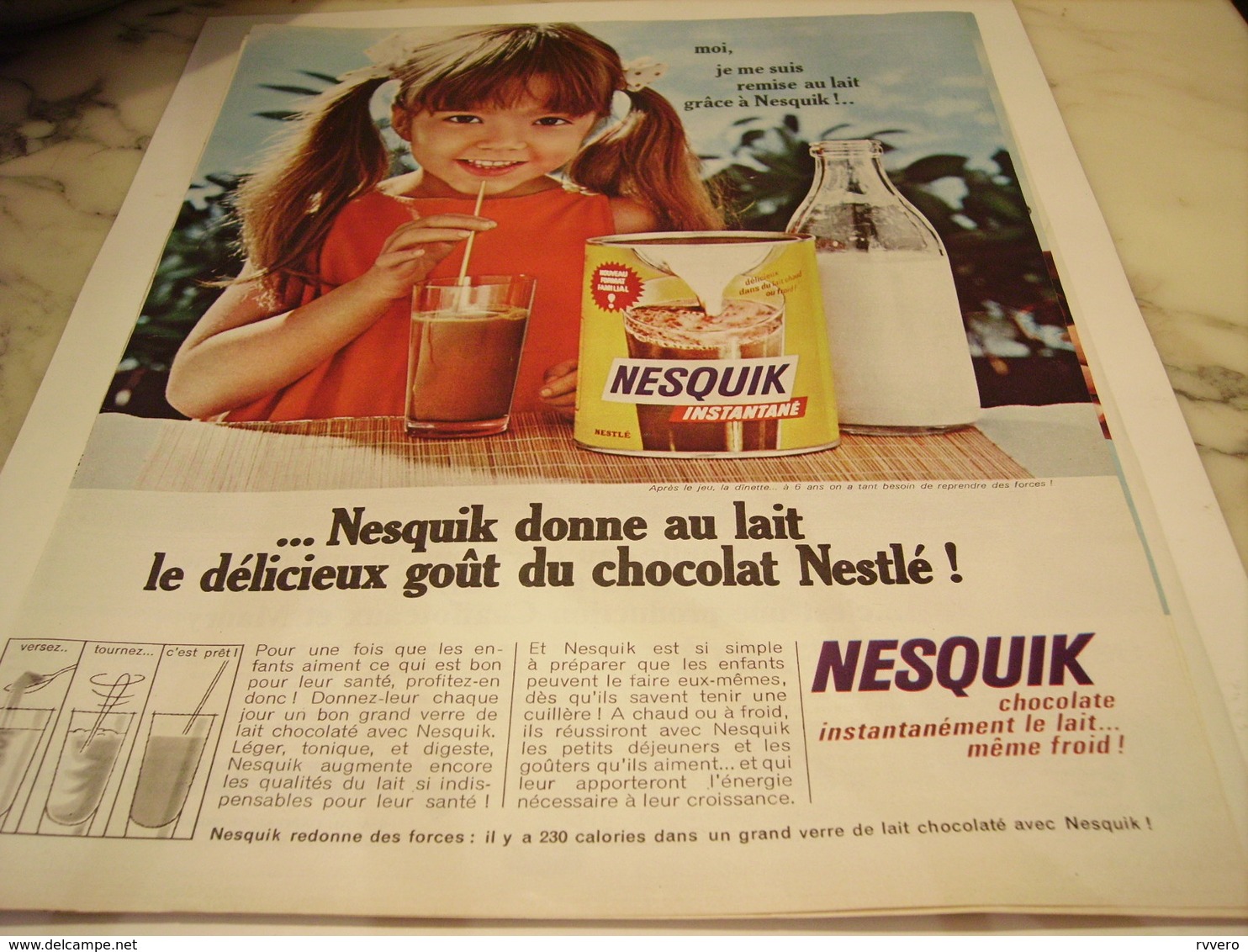 ANCIENNE PUBLICITE  CHOCOLAT NESQUIK 1965 - Affiches