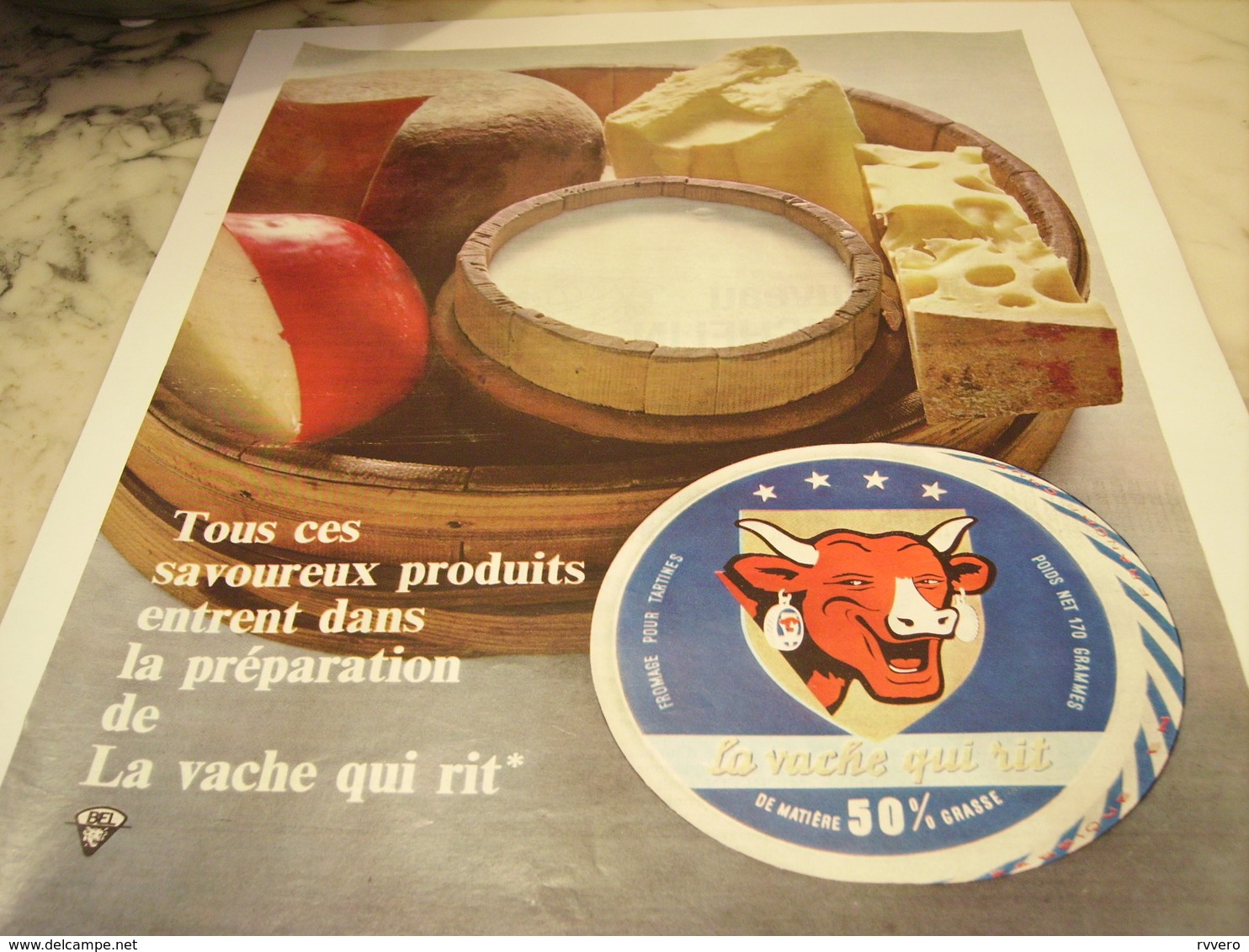 ANCIENNE   PUBLICITE FROMAGE LA VACHE QUI RIT 1965 - Autres & Non Classés