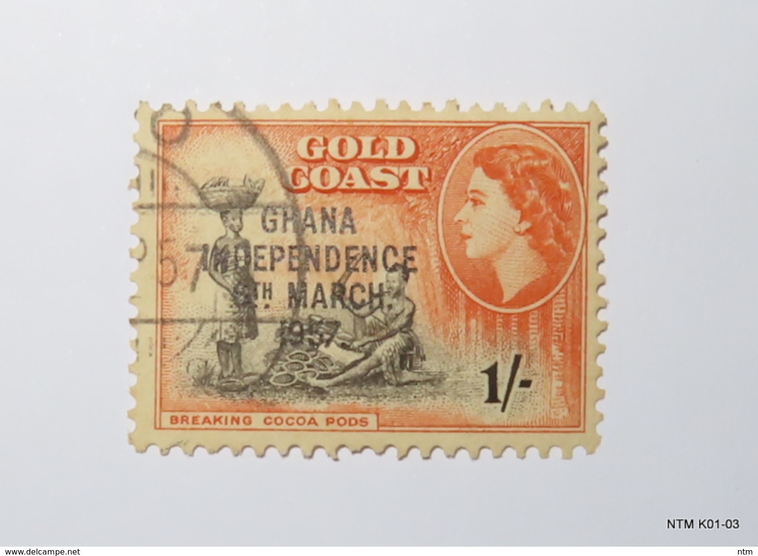 GHANA. 1s. Stamp Of Gold Coast Optd: GHANA INDEPENDENCE 6TH.. MARCH, 1957. SG178. Used. - Ghana (1957-...)