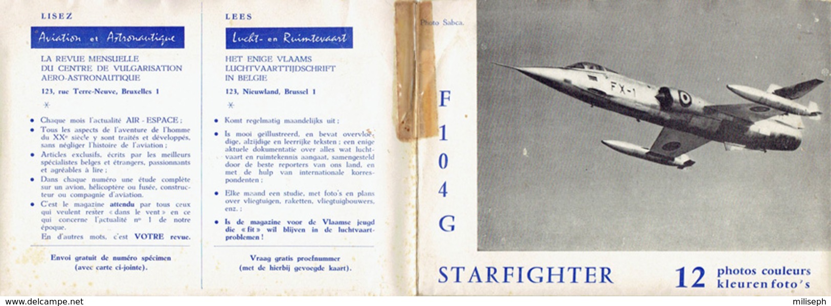 Pochette De 12 Cartes Postales - Toute La Force Aérienne Belge En 12 Photos Couleurs - +/- 1965    (4468) - Luchtvaart