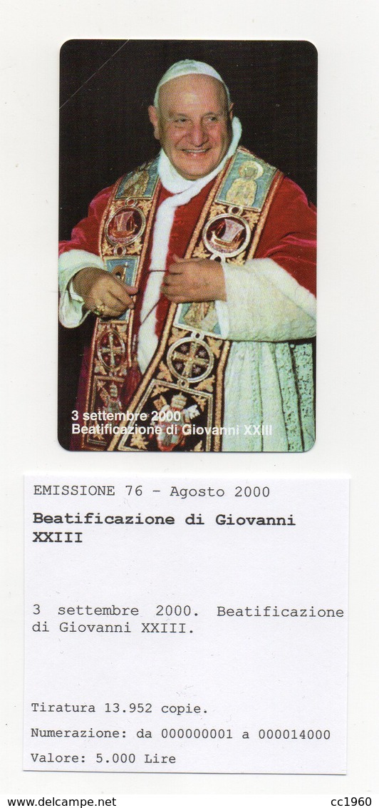 Vaticano - Urmet - Beatificazione Di Giovanni XXIII°  - Nuova - Validità 1.9.2002 - (FDC14452) - Vaticano