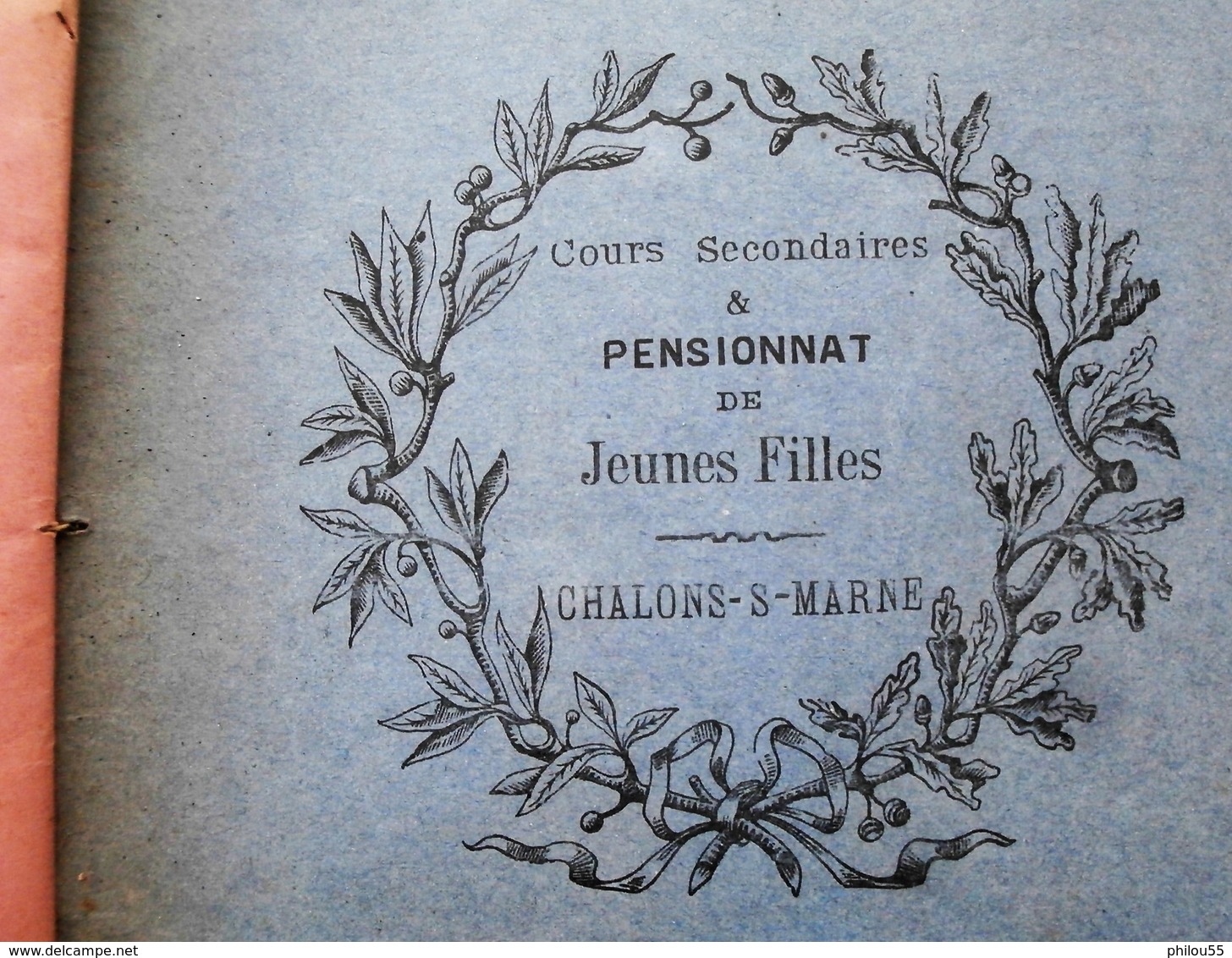 51 CHALONS SUR MARNE Cahier de Broderies, Dentelles Travail d Ecole Cours SAINT JEAN SUR MOIVRE