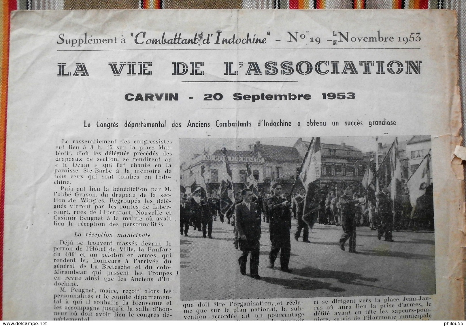 SUPPLEMENT Revue "Combattant D INDOCHINE" N°19 1953 - Français