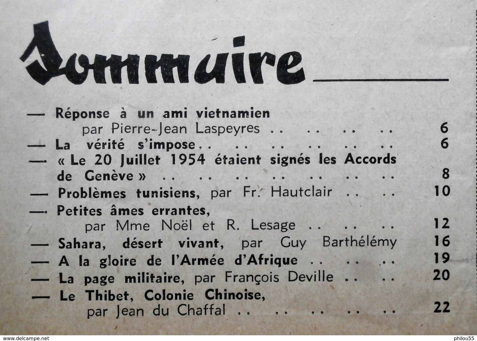 Revue "Combattant D INDOCHINE" N°38  1955 - Français