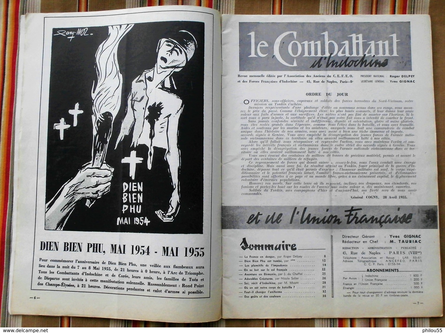 Revue "Combattant D INDOCHINE" N°36 1955 - Français