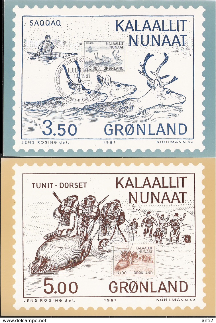 Greenland 1981 1000th Anniversary Of The Colonization Of Greenland By Europeans (I): Prehistoric Cultures, MK - Lettres & Documents